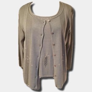 Norton McNaughton Cardigan and Tank Sweater Set